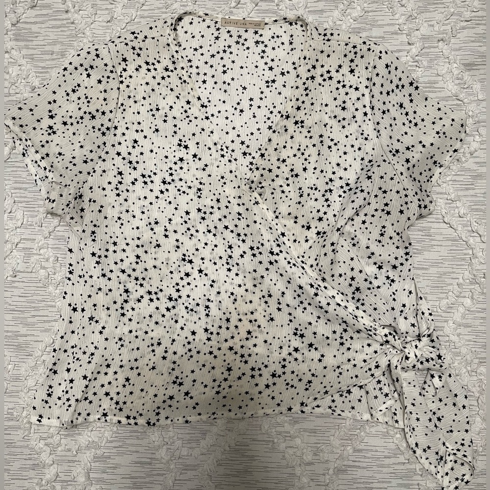White Top with Black Stars